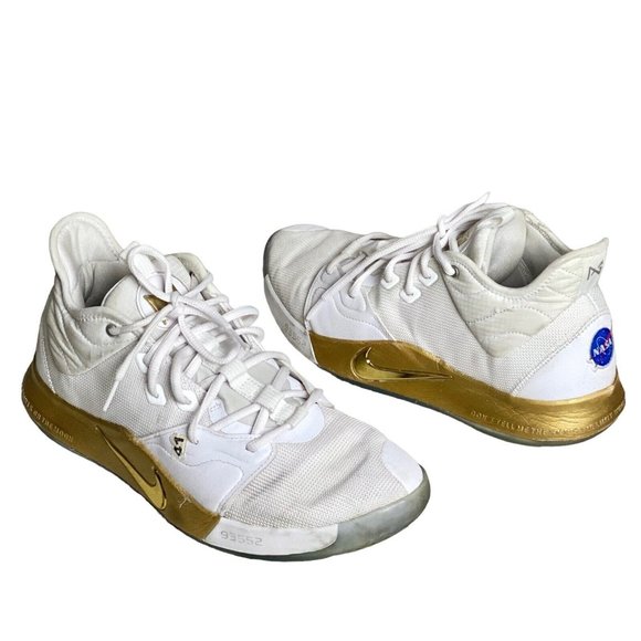 Nike PG 3 Paul George x NASA Apollo Missions 2019 White Gold -‎ Size 11 - Picture 1 of 15